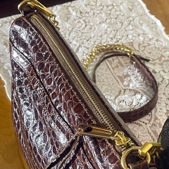 REBECCA MINKOFF Brown Croc MAC Embossed Chain Bag 💎EUC💎 MSRP $298 - Picture 6 of 14